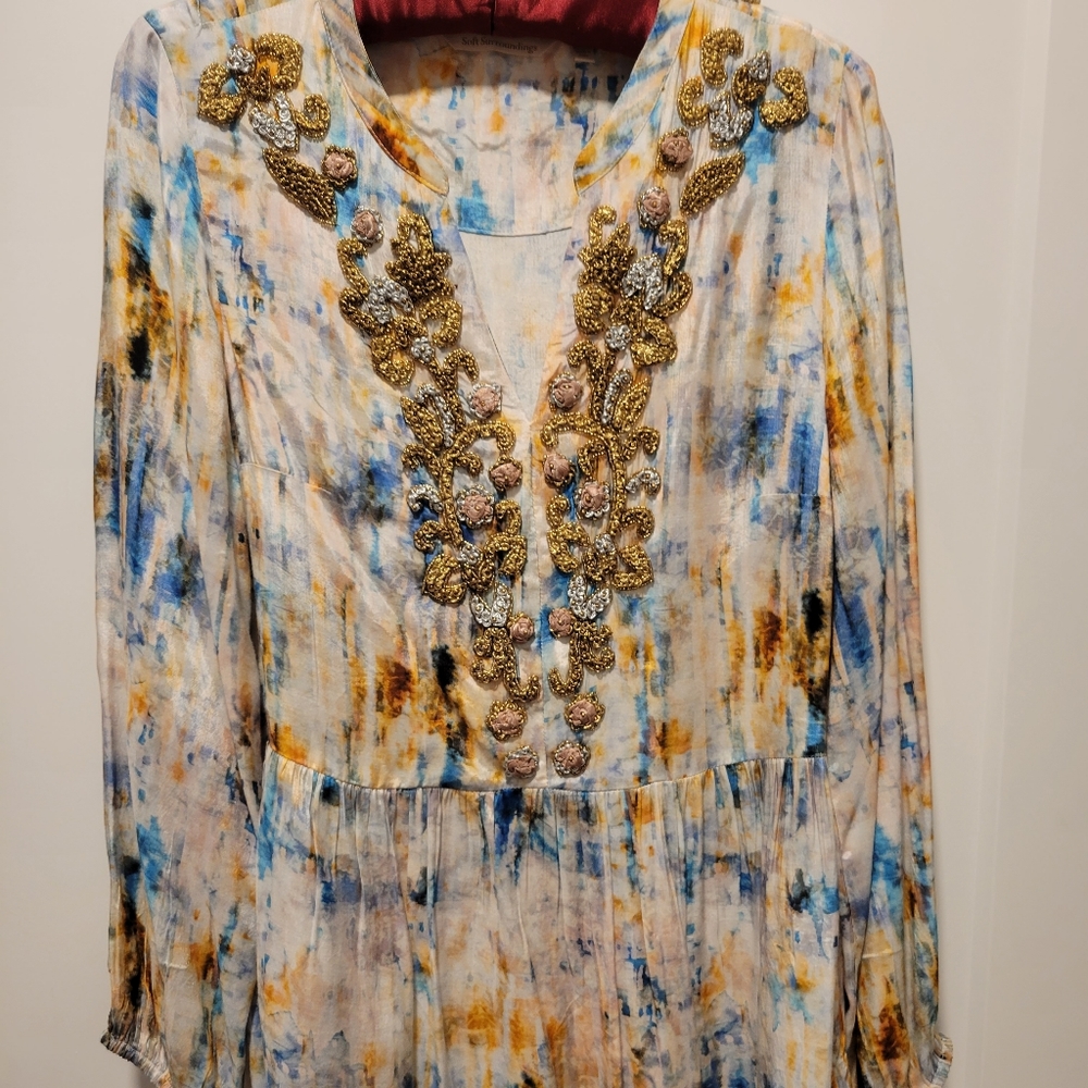 Soft Surroundings embellished top! Size XS